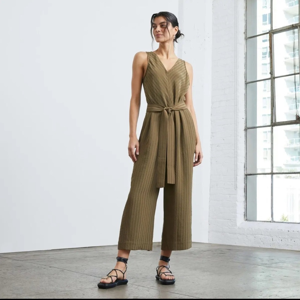 NWT Everlane The City Stripe Jumpsuit in Beech